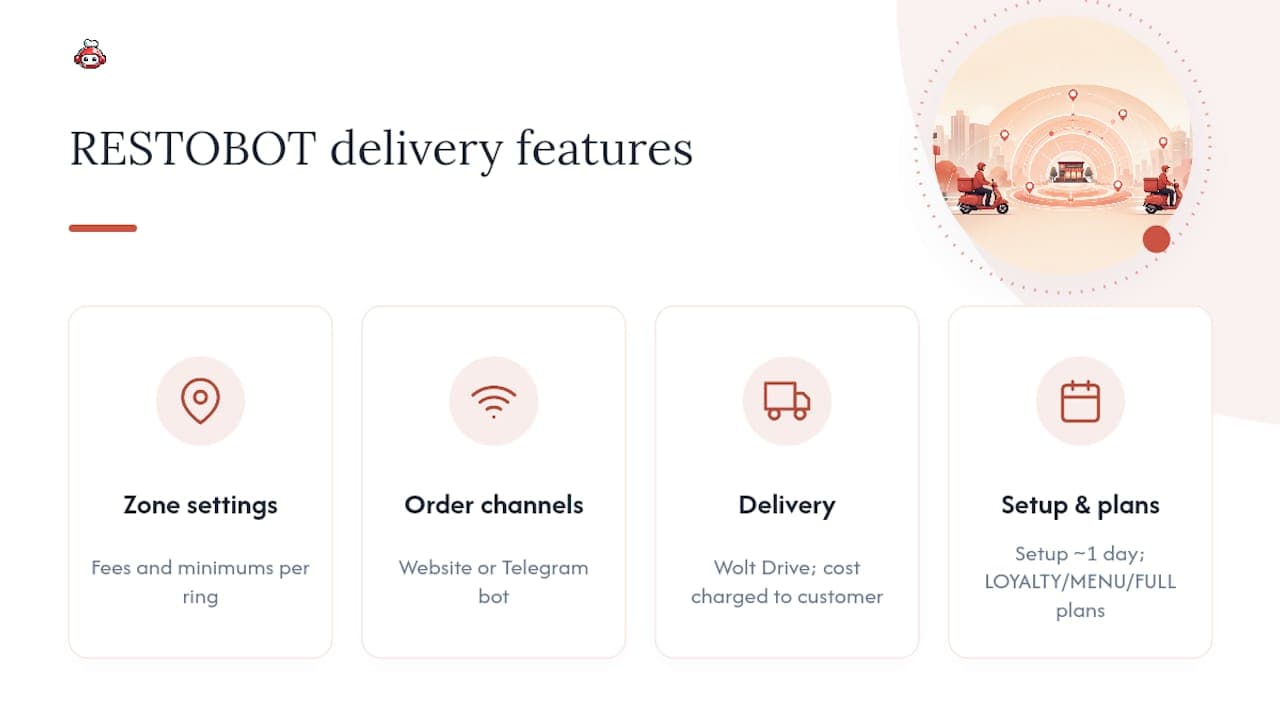 Setting Up Zone-Based Delivery With RESTOBOT — overview diagram