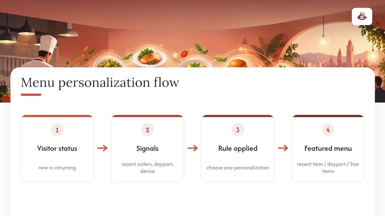 Personalisierter Online-Menü-Entscheidungsfluss