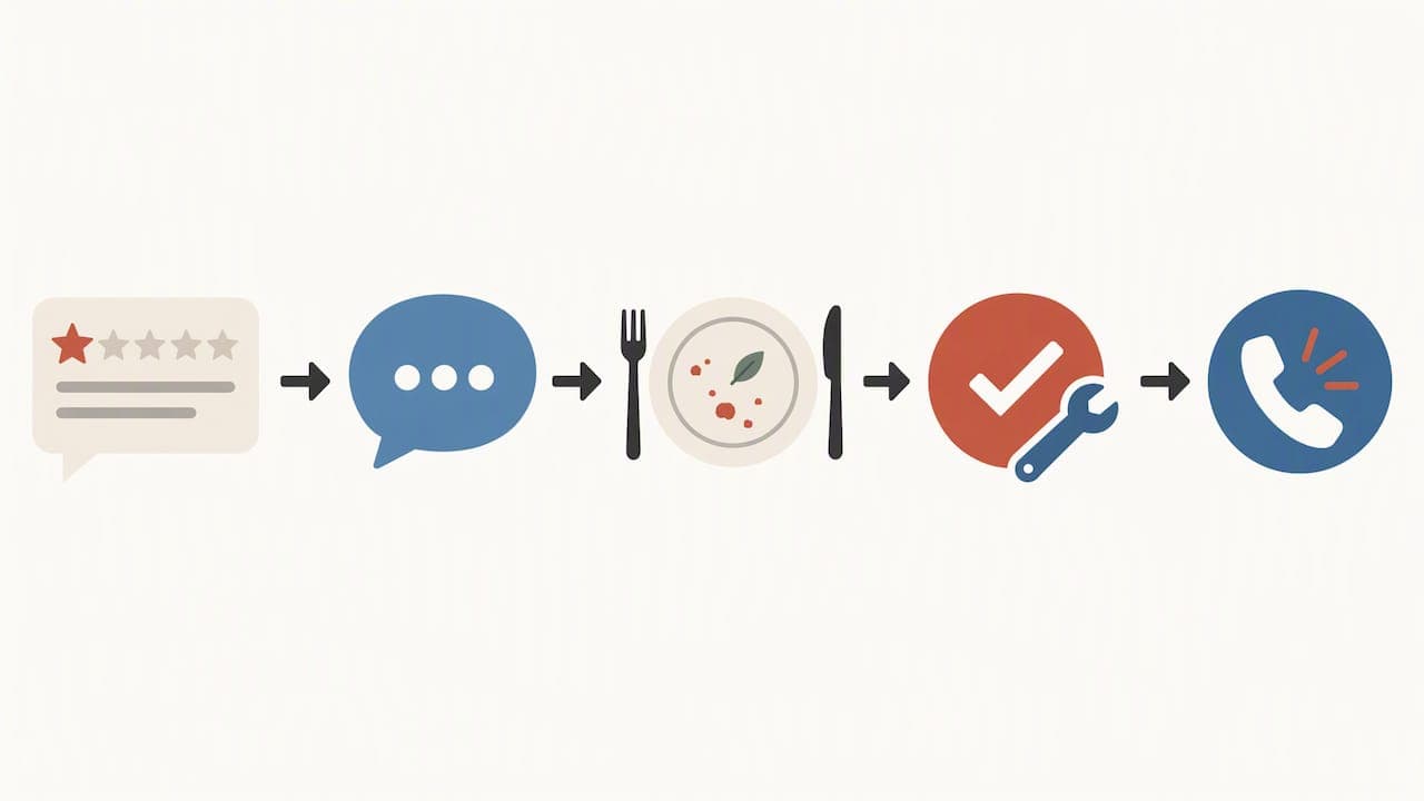Four visual steps for replying to a complaint