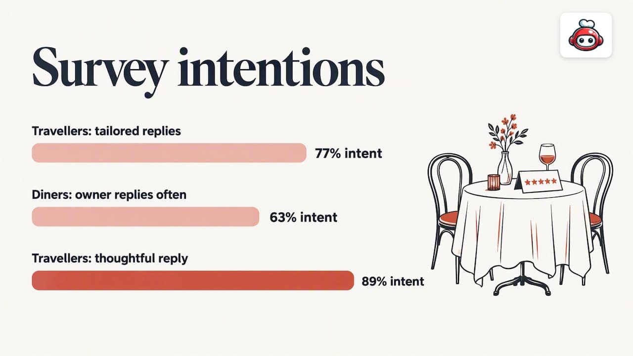 Survey percentages on restaurant review responses