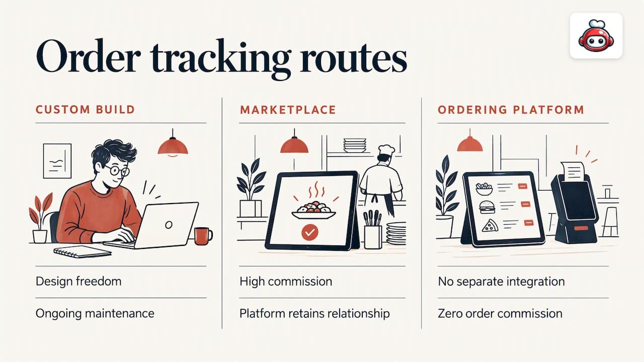 Three ways to build restaurant order tracking