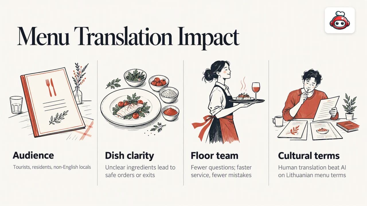 Why a translated menu matters — overview diagram