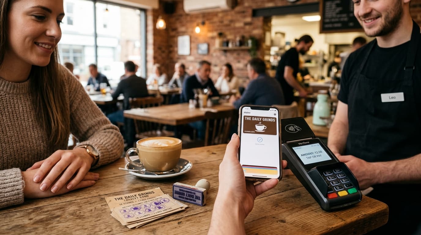 Apple Wallet და Google Wallet ლოიალობის ბარათები რესტორნებისთვის — ქაღალდის შტამპების დრო დასრულდა